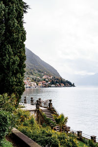 Scenic view of bay against sky