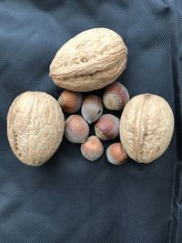 High angle view of eggs on table