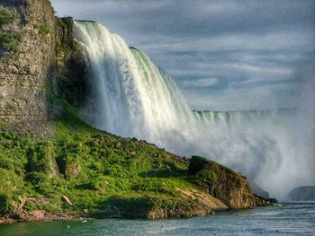 Scenic view of waterfall