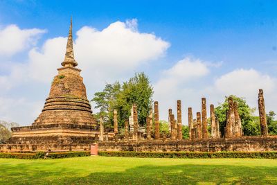 Temple against building