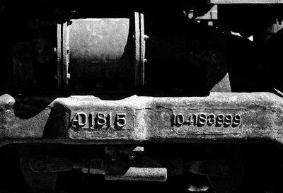 Close-up of old machine part