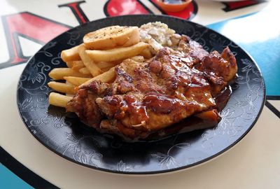 Close-up of served food