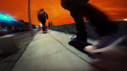 Blurred motion of woman