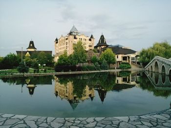 Reflection of building in lake