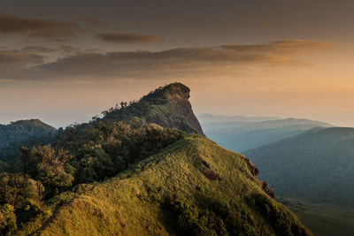 Sun set on some mountain in chiangmai thailand.