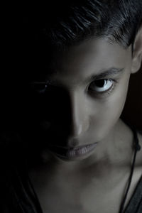 Close-up portrait of beautiful young woman