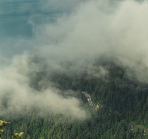 Aerial view of mountain range