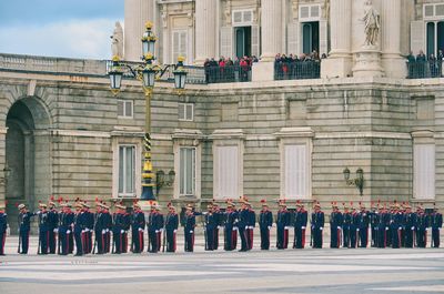 Group of people in front of building