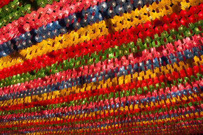 Full frame shot of multi colored umbrellas at market stall