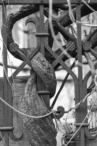 Full frame shot of rusty metal fence