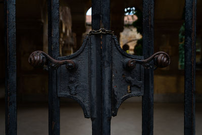 Close-up of metallic gate