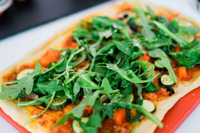 Close-up of salad served in plate
