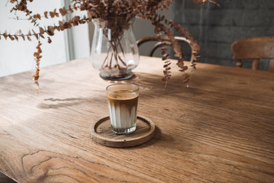 Close-up of coffee cup on table