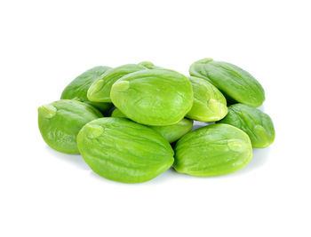 Close-up of green beans against white background