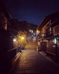 Illuminated street at night