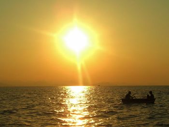 Scenic view of sunset over sea