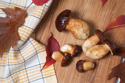 High angle view of food on table