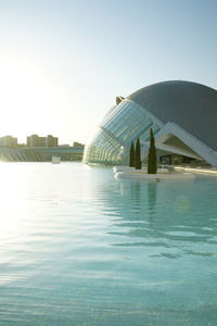 View of modern building against clear sky