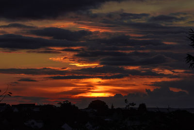 Scenic view of dramatic sky during sunset