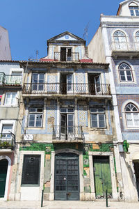 Exterior of historic building against blue sky