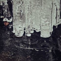 Reflection of woman in water