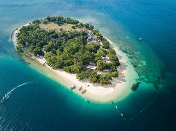 High angle view of island in sea