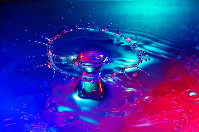 Close-up of water drop splashing