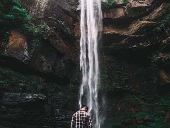 Water flowing through rocks