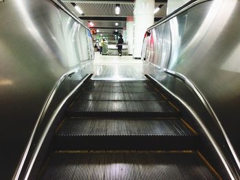 Low angle view of escalator