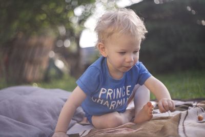 Portrait of cute baby boy