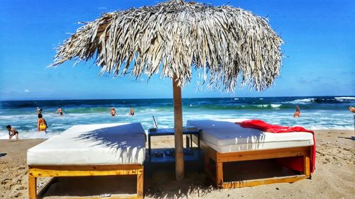 Panoramic view of beach against sky