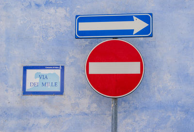 Close-up of road sign