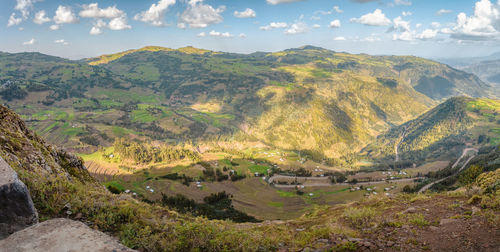 High angle view of landscape against sky