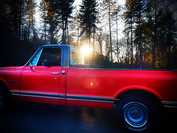 Red vintage car on land