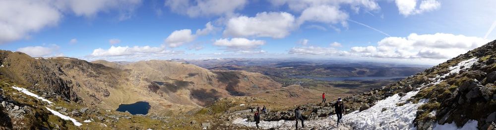 Panoramic view of mountains against sky