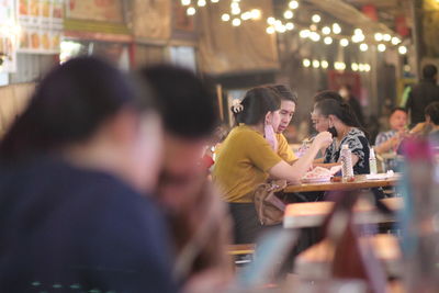 People sitting in restaurant