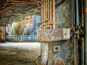 Close-up of rusty pipes