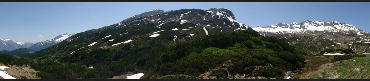 Scenic view of mountains against sky