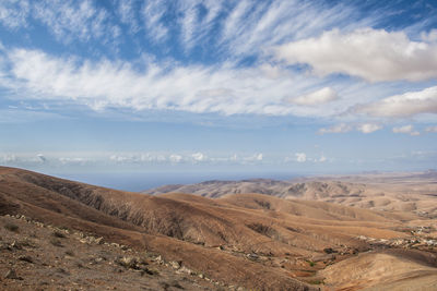 Scenic view of desert against sky