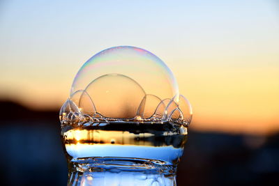 Close-up of water in glass