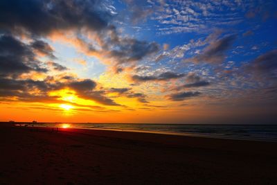 Scenic view of sea at sunset