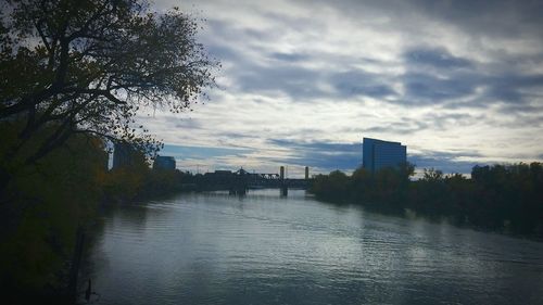 View of river against cloudy sky