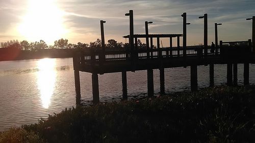 Scenic view of sunset over river