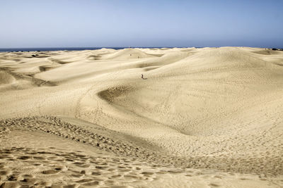 Scenic view of beach against clear sky