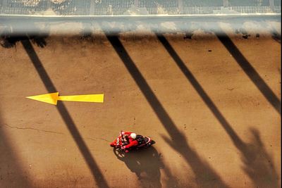 High angle view of shadow on ground