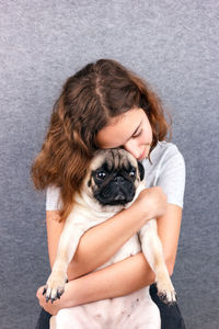 Portrait of a woman with dog