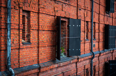 Open window on wall of building