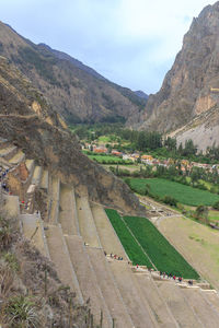 Scenic view of field against mountains