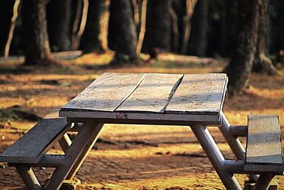 Close-up of empty bench