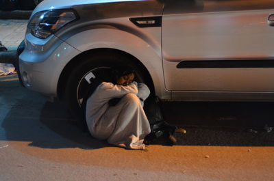 Woman in car